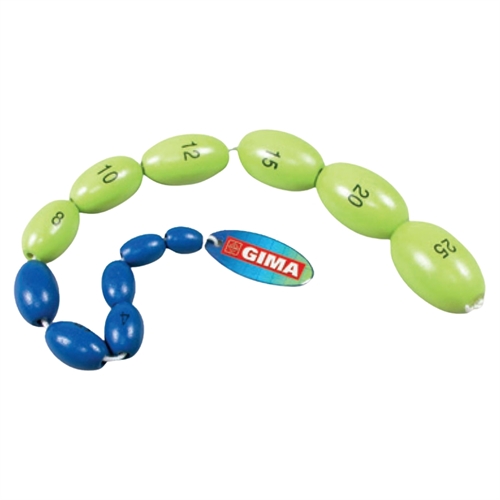 Orkidometer med 12 nummererede træperler.