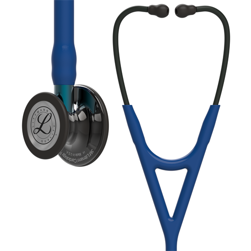 Littmann Cardiology IV stetoskop marineblå med røgfarvet klokke, sorte stænger og blå stilk