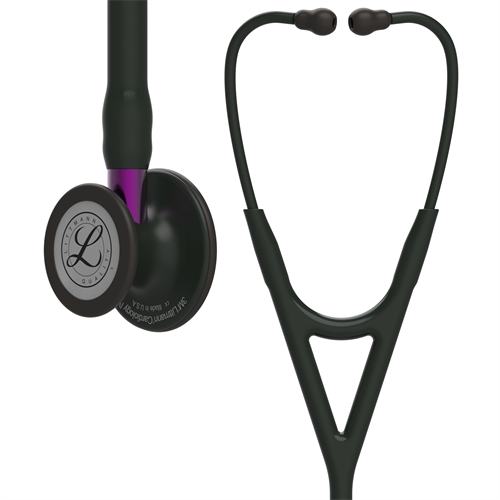 Littmann Cardiology IV stetoskop Sort med sort klokke, sorte stænger og violet stilk