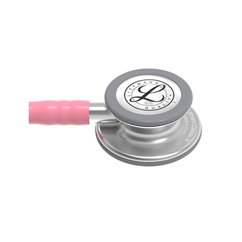 Stetoskop med blank klokke i pearly pink
