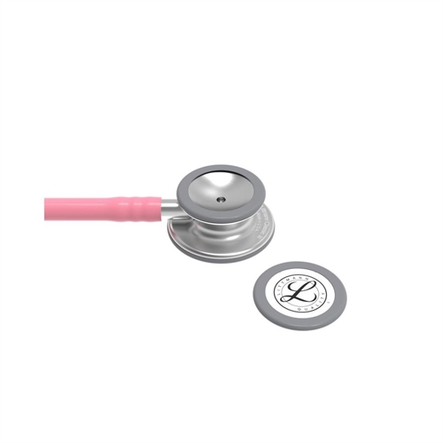 Stetoskop med blank klokke i pearly pink