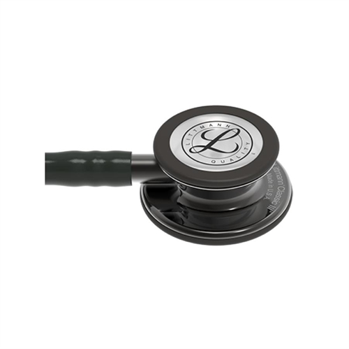stetoskop i sort med røgfarvet klokke og bøjler