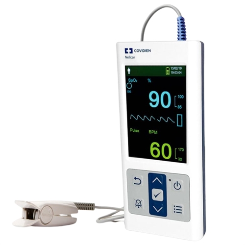 Mobilenhed puls- og iltmætningsovervågning PM10N fra Nellcor inkl. DS-100A fingersensor til voksne.