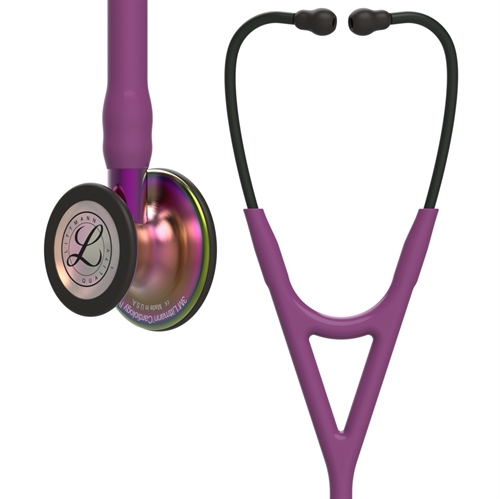 Littmann Cardiology IV stetoskop Blomme med regnbue klokke og sorte bøjler