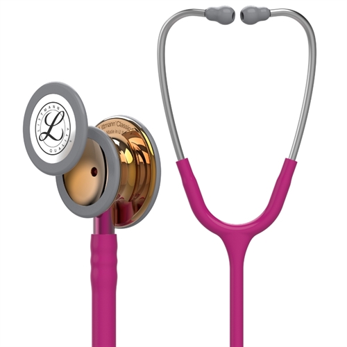 Littmann Classic III Stetoskop Pink med kobber klokke og grå bøjler - Limited edition!